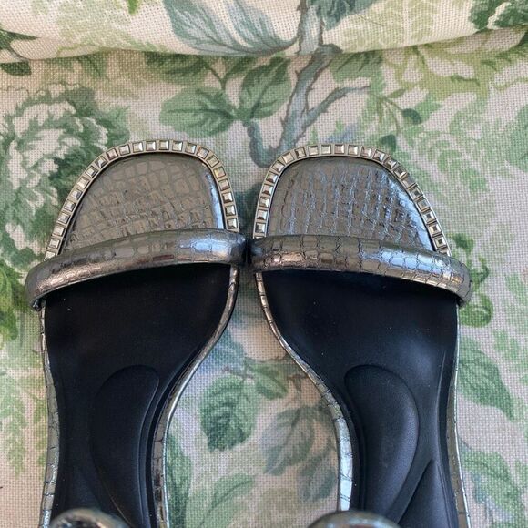 DKNY Womens Wenda Ankle Strap Dress Sandal - Nickel, Size 6 - Picture 5 of 9